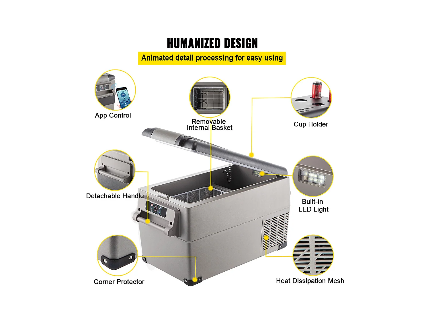 Frigorifero per Auto SucceBuy Frigorifero Portatile Piccolo da 34.82L per Casa, Auto, Veicolo, 220V