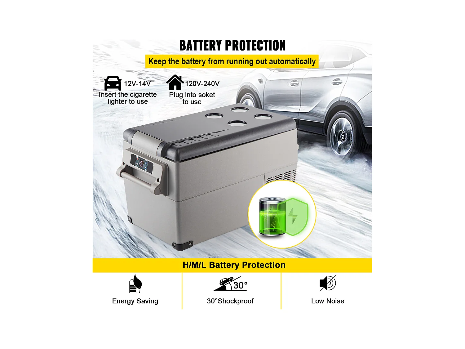 Frigorifero per Auto SucceBuy Frigorifero Portatile Piccolo da 34.82L per Casa, Auto, Veicolo, 220V