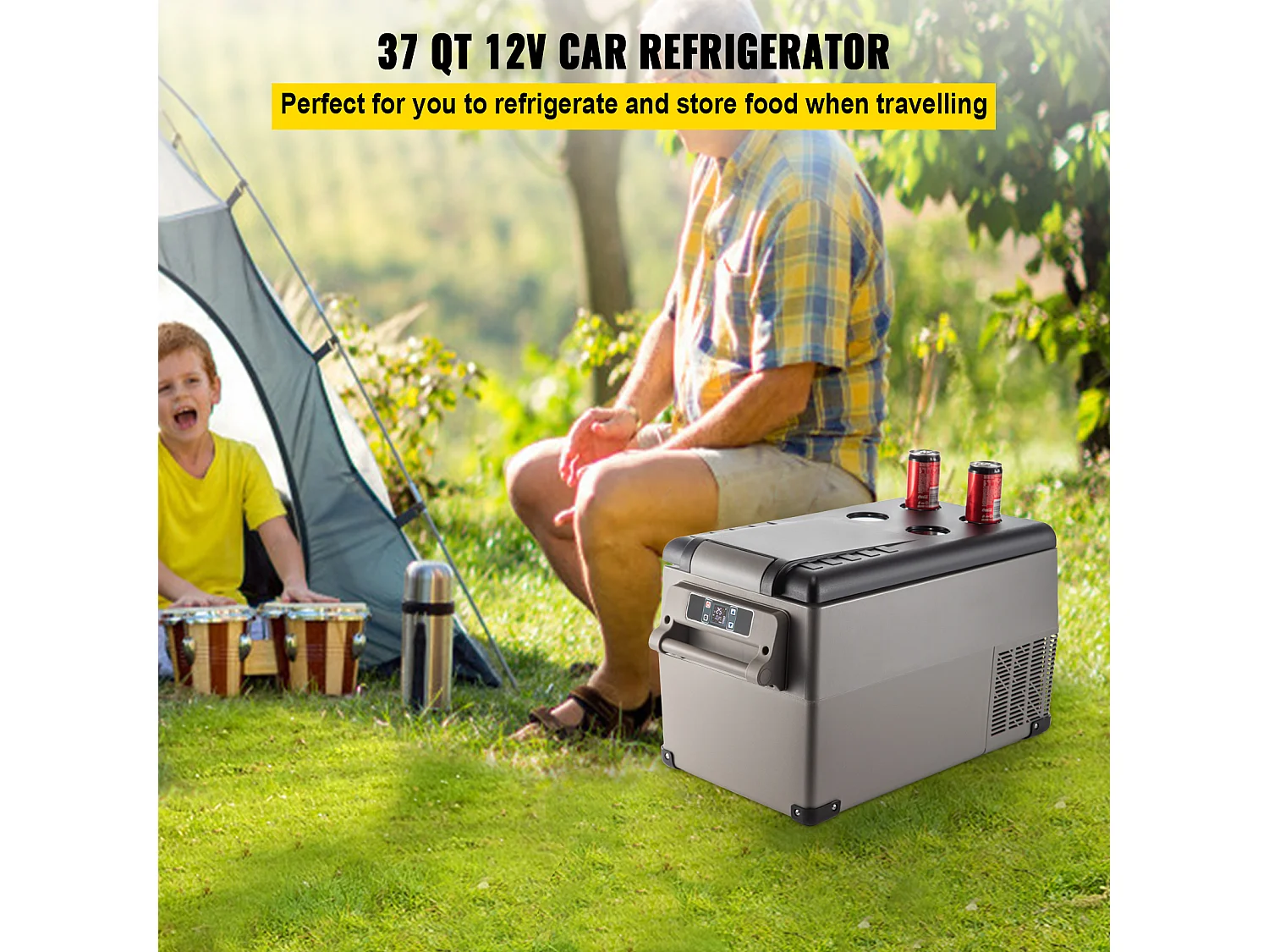 Réfrigérateur de Voiture SucceBuy Réfrigérateur Portable de Petite Taille 34.82L pour la Maison, la Voiture, le Véhicule, 220V