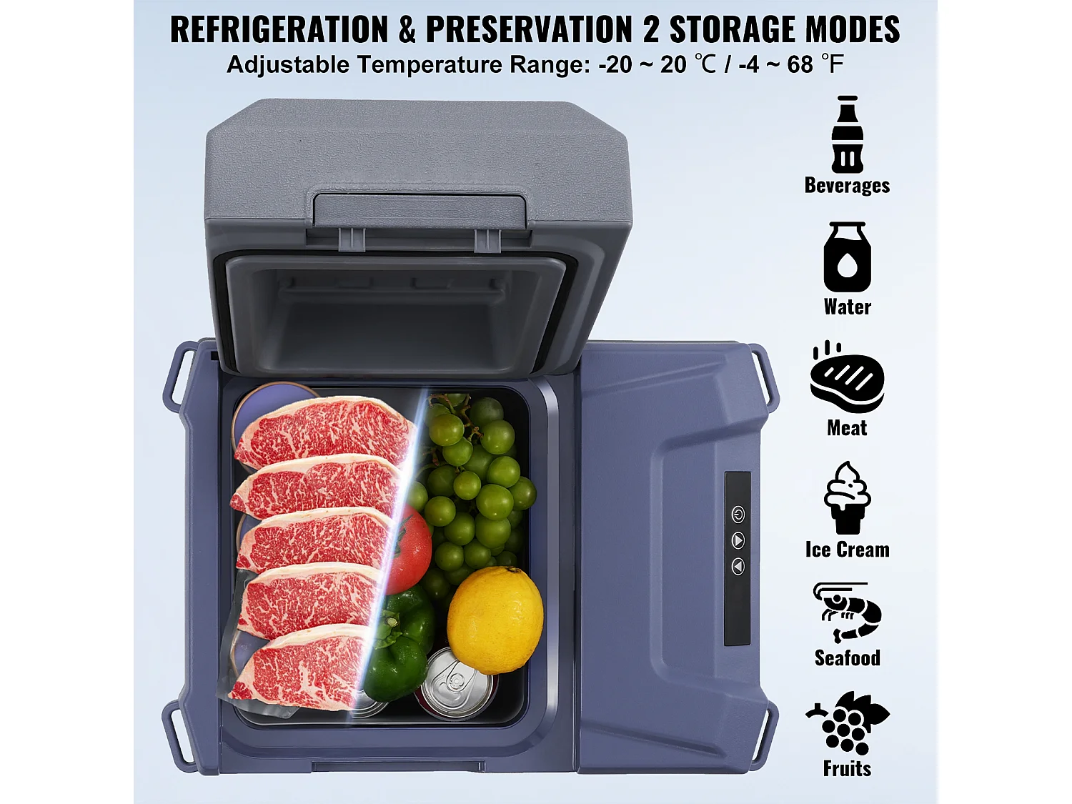 Lodówka Samochodowa SucceBuy 12L Przenośna Lodówka Samochodowa Jednostrefowa do Samochodu i Domu