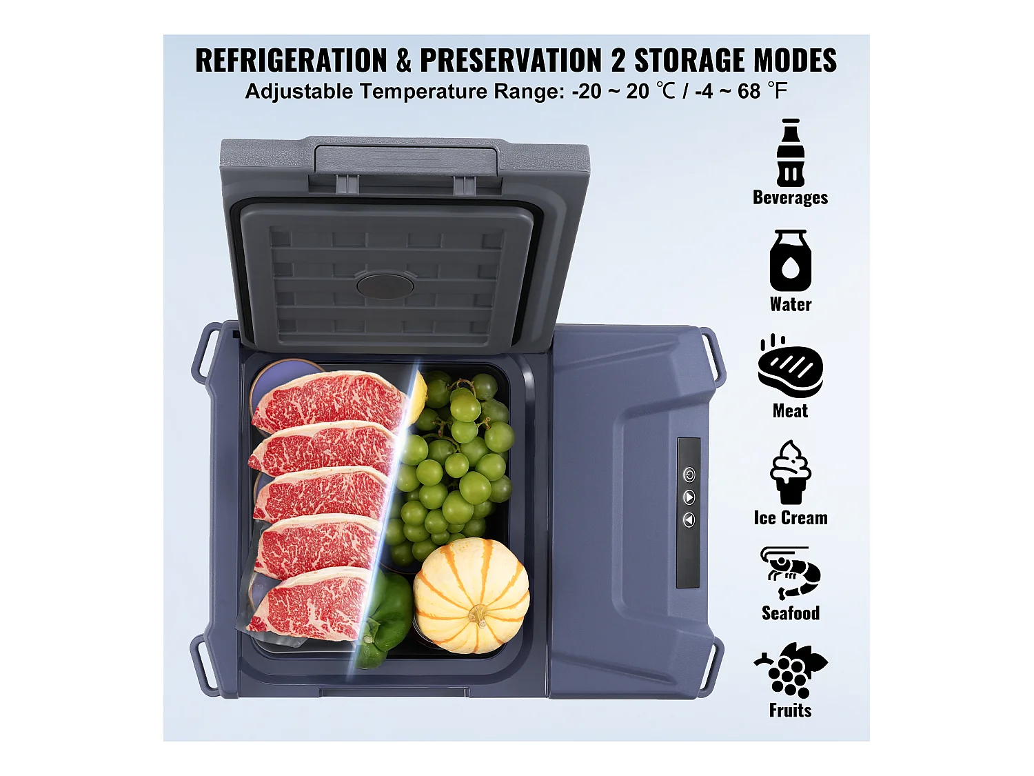 Réfrigérateur de Voiture SucceBuy Réfrigérateur Congélateur Portable pour Voiture 9L à Zone Unique pour les Voyages et la Maison