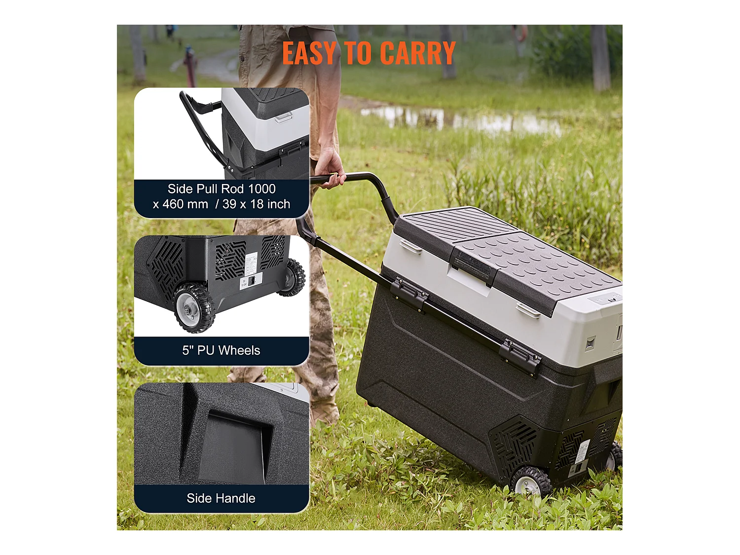 Réfrigérateur de Voiture SucceBuy Réfrigérateur-Congélateur Portable pour Voiture 53L, Compresseur à Double Zone