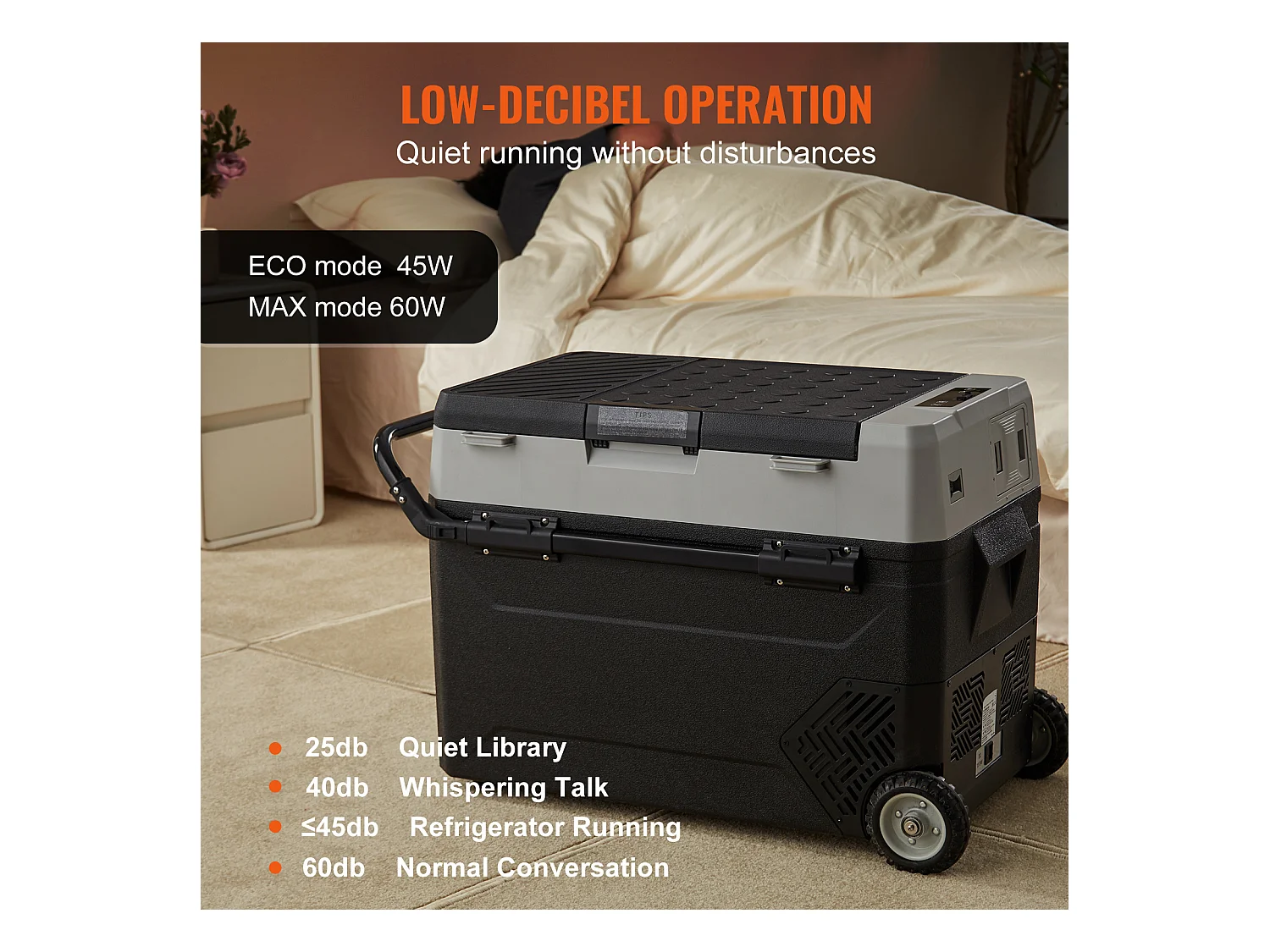 Autokoelkast SucceBuy 53L Draagbare Autokoelkast met Vriezer, Compressor met Twee Zones