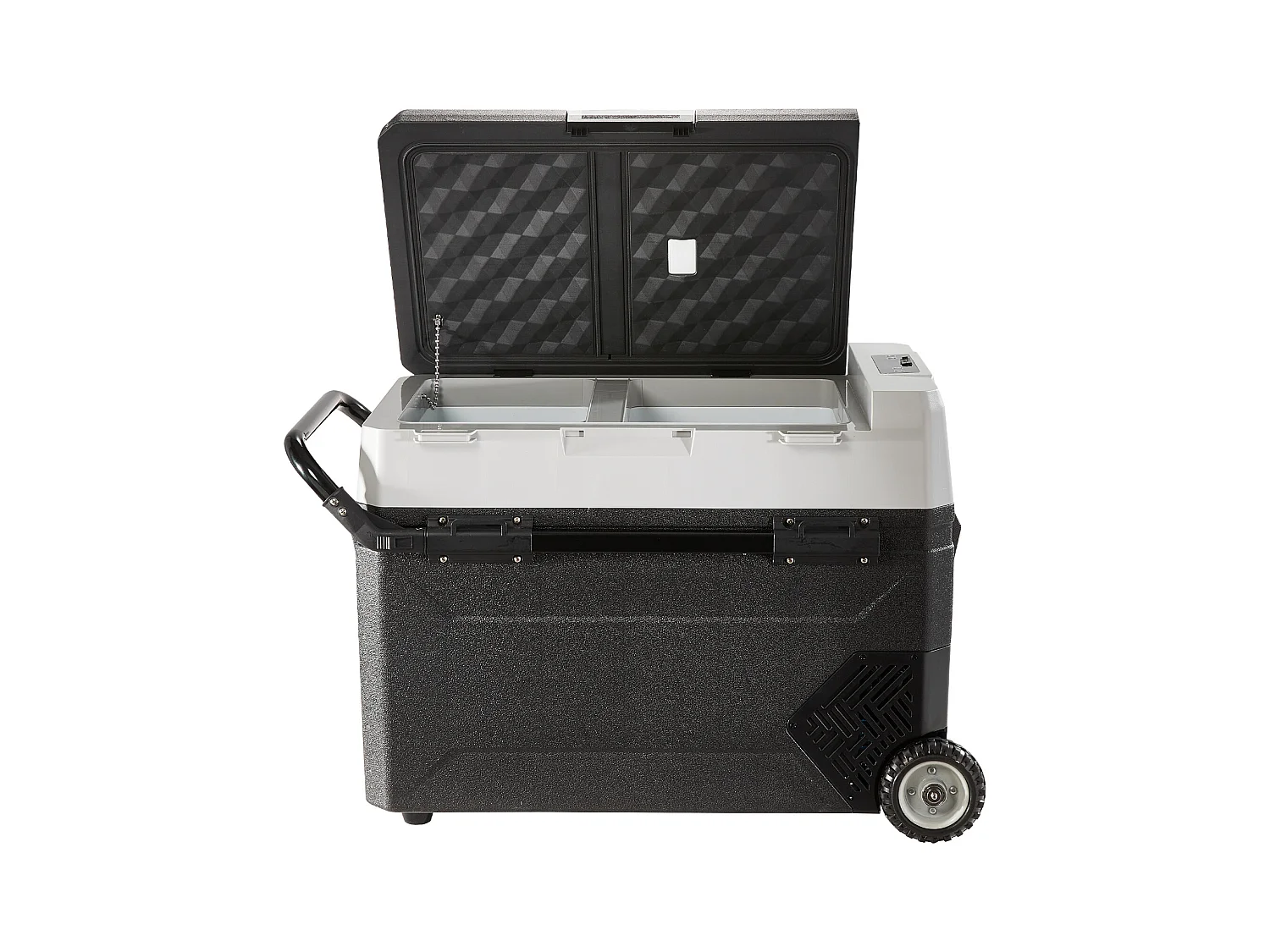 Autokoelkast SucceBuy 53L Draagbare Autokoelkast met Vriezer, Compressor met Twee Zones