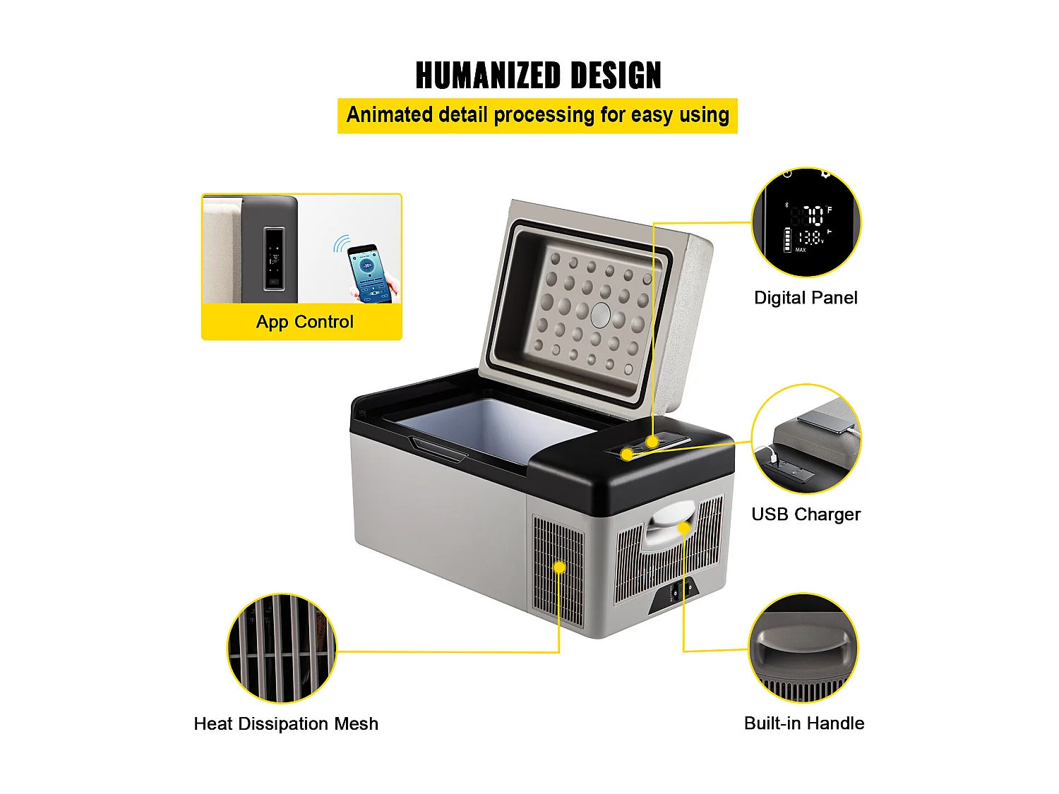 Lodówka Samochodowa SucceBuy Mała Przenośna Lodówka 20L Lodówka Samochodowa Kompaktowa Zamrażarka Lodówka 220V