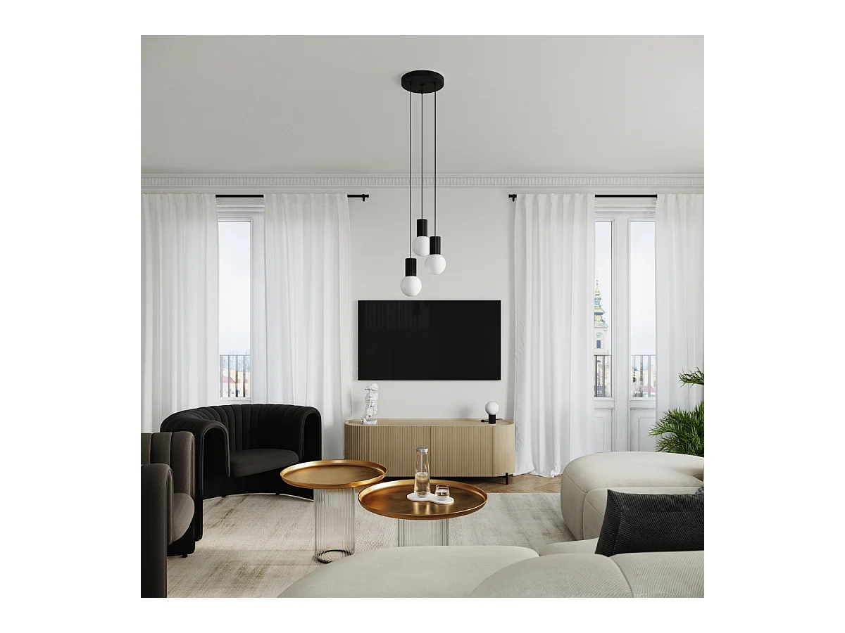 Lampe De Bureau Halo Moderne En Aluminium/Verre - 1 Sources Lumineuses - L.12 X H.19 Cm - Noir