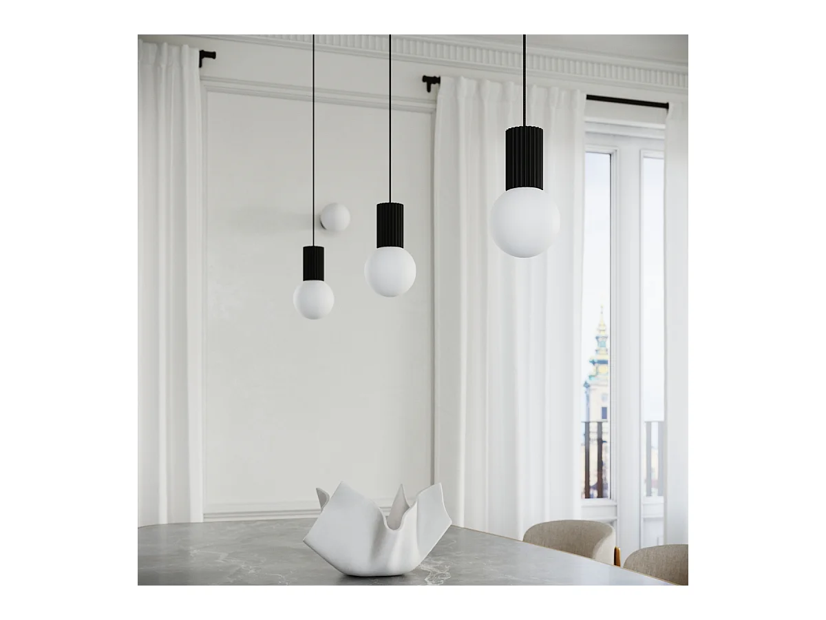 Lampe De Bureau Halo Moderne En Aluminium/Verre - 1 Sources Lumineuses - L.12 X H.19 Cm - Noir