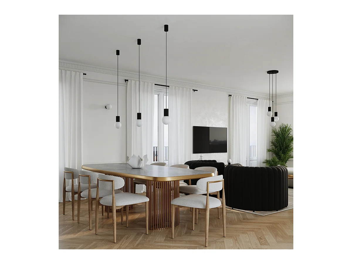 Schreibtischlampe Halo Modern Aus  Aluminium/Glas - 1 Lichtquellen - L.12 X H. Cm - Schwarz