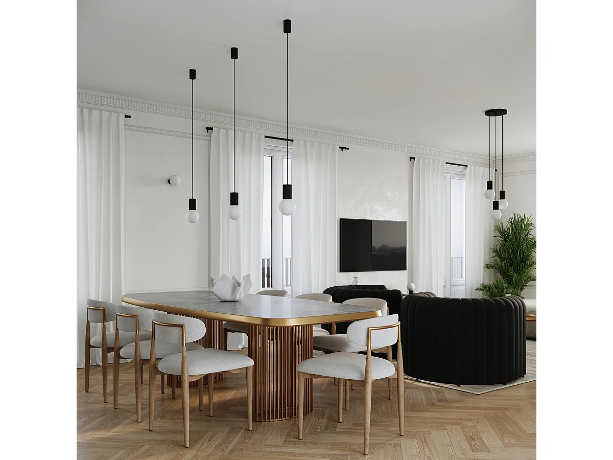 Lampe De Bureau Halo Moderne En Aluminium/Verre - 1 Sources Lumineuses - L.12 X H.19 Cm - Noir