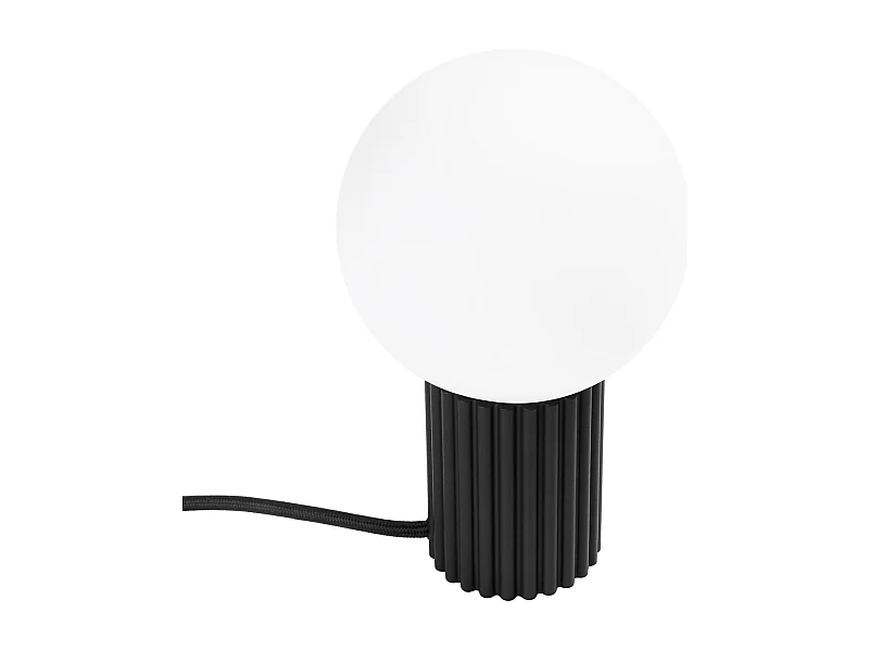 Lampe De Bureau Halo Moderne En Aluminium/Verre - 1 Sources Lumineuses - L.12 X H.19 Cm - Noir