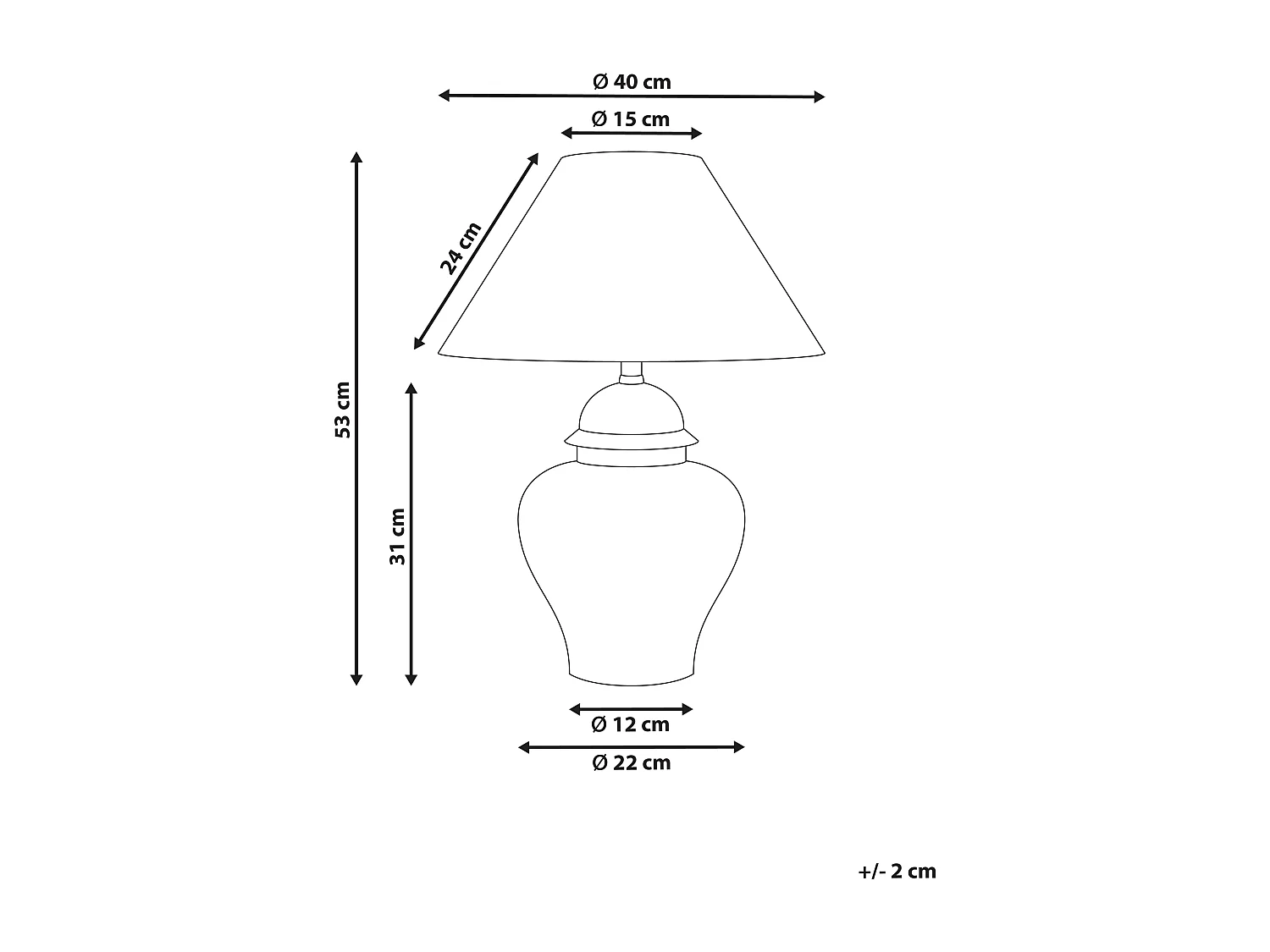 Tischleuchte SORRAIA Porzellan Weiss / Blau