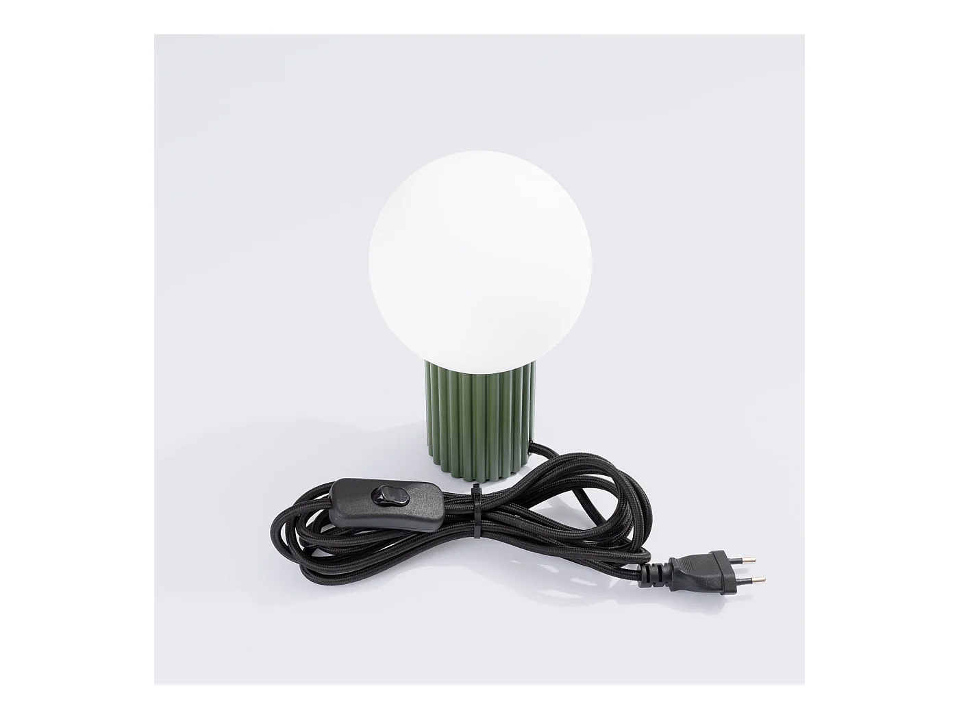 Lampe De Bureau Halo Moderne En Aluminium/Verre - 1 Sources Lumineuses - L.12 X H.19 Cm - Vert Olive