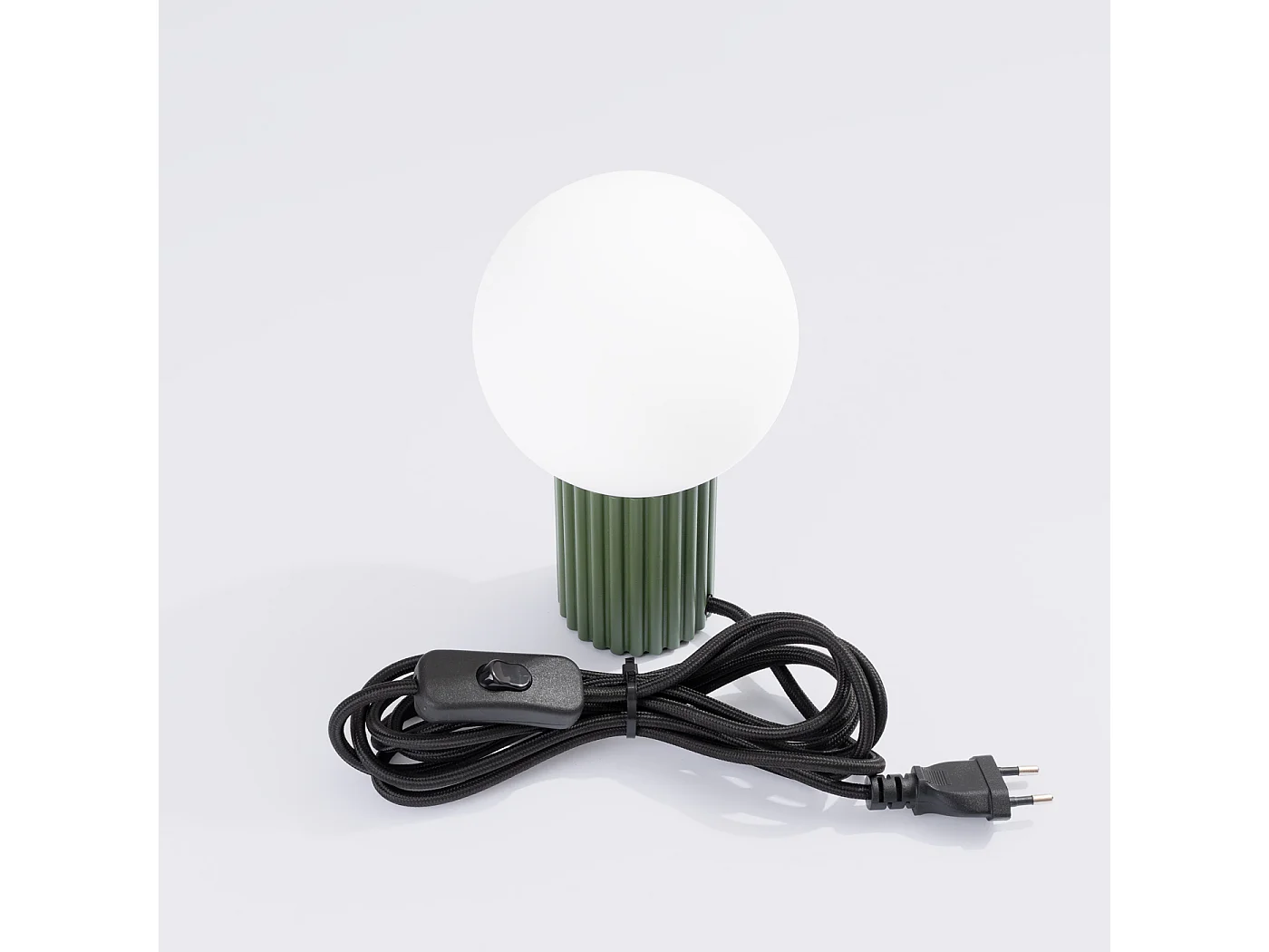 Lampe De Bureau Halo Moderne En Aluminium/Verre - 1 Sources Lumineuses - L.12 X H.19 Cm - Vert Olive