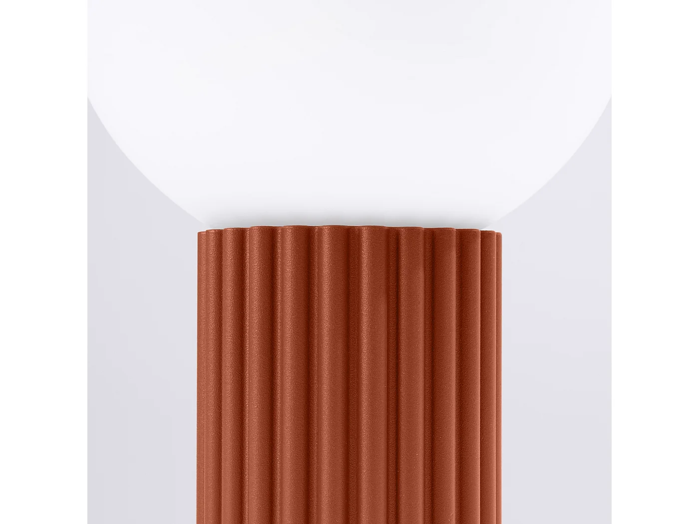 Lampe De Bureau Halo Moderne En Aluminium/Verre - 1 Sources Lumineuses - L.12 X H.19 Cm - Ocre Rouge