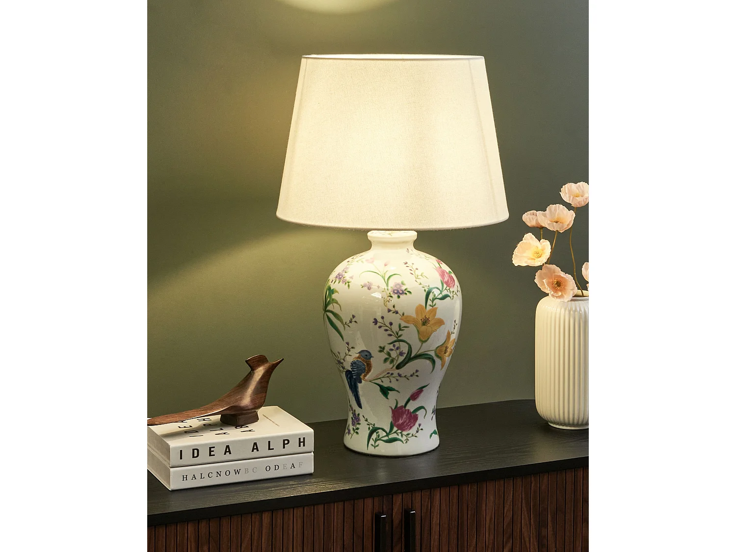 Tischleuchte FEBROS Porzellan Weiss