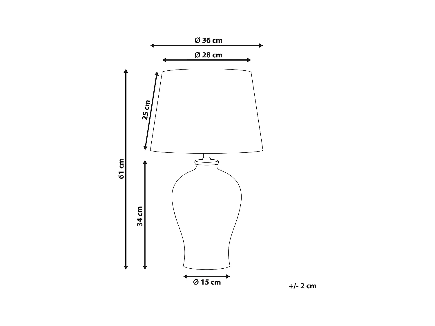 Tischleuchte FEBROS Porzellan Weiss