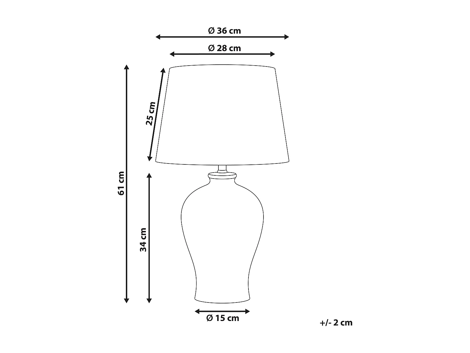 Tischleuchte FEBROS Porzellan Weiss