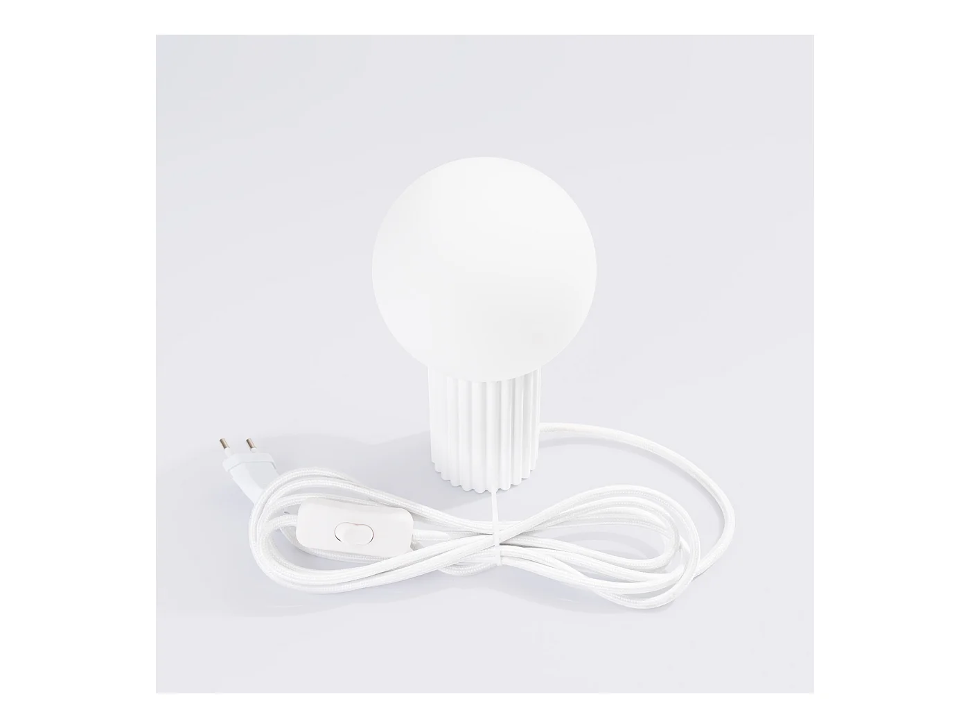 Lampe De Bureau Halo Moderne En Aluminium/Verre - 1 Sources Lumineuses - L.12 X H.19 Cm - Blanc