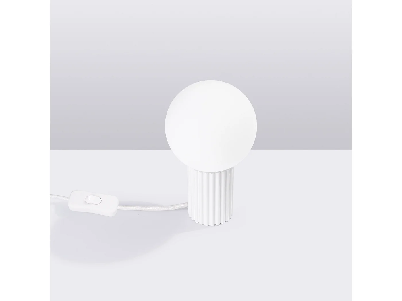 Lampe De Bureau Halo Moderne En Aluminium/Verre - 1 Sources Lumineuses - L.12 X H.19 Cm - Blanc
