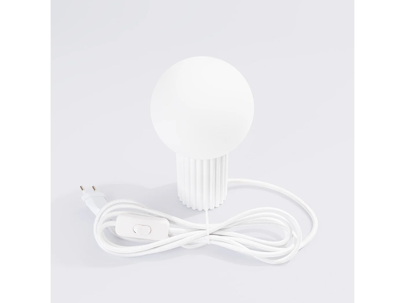 Lampe De Bureau Halo Moderne En Aluminium/Verre - 1 Sources Lumineuses - L.12 X H.19 Cm - Blanc