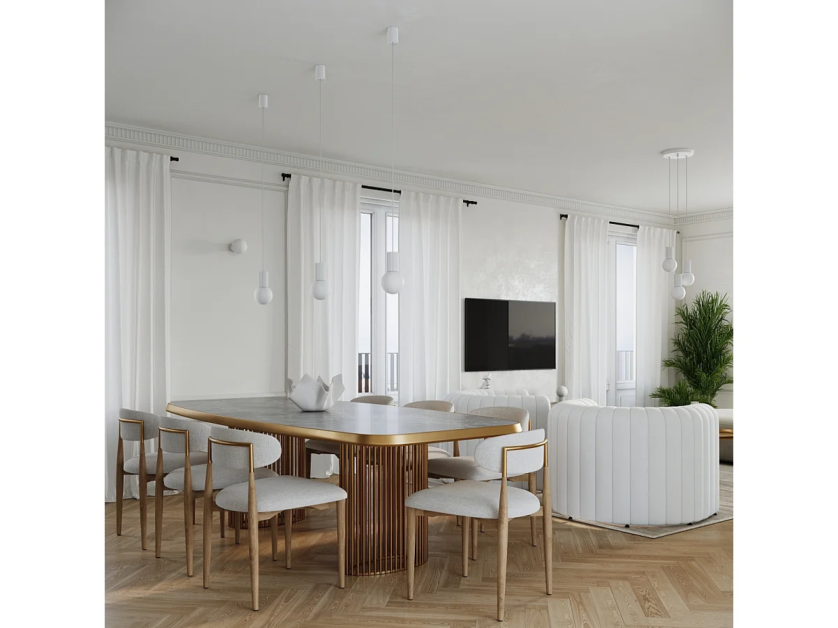 Lampe De Bureau Halo Moderne En Aluminium/Verre - 1 Sources Lumineuses - L.12 X H.19 Cm - Blanc