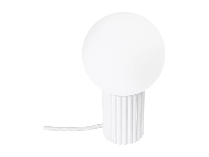 Lampe De Bureau Halo Moderne En Aluminium/Verre - 1 Sources Lumineuses - L.12 X H.19 Cm - Blanc