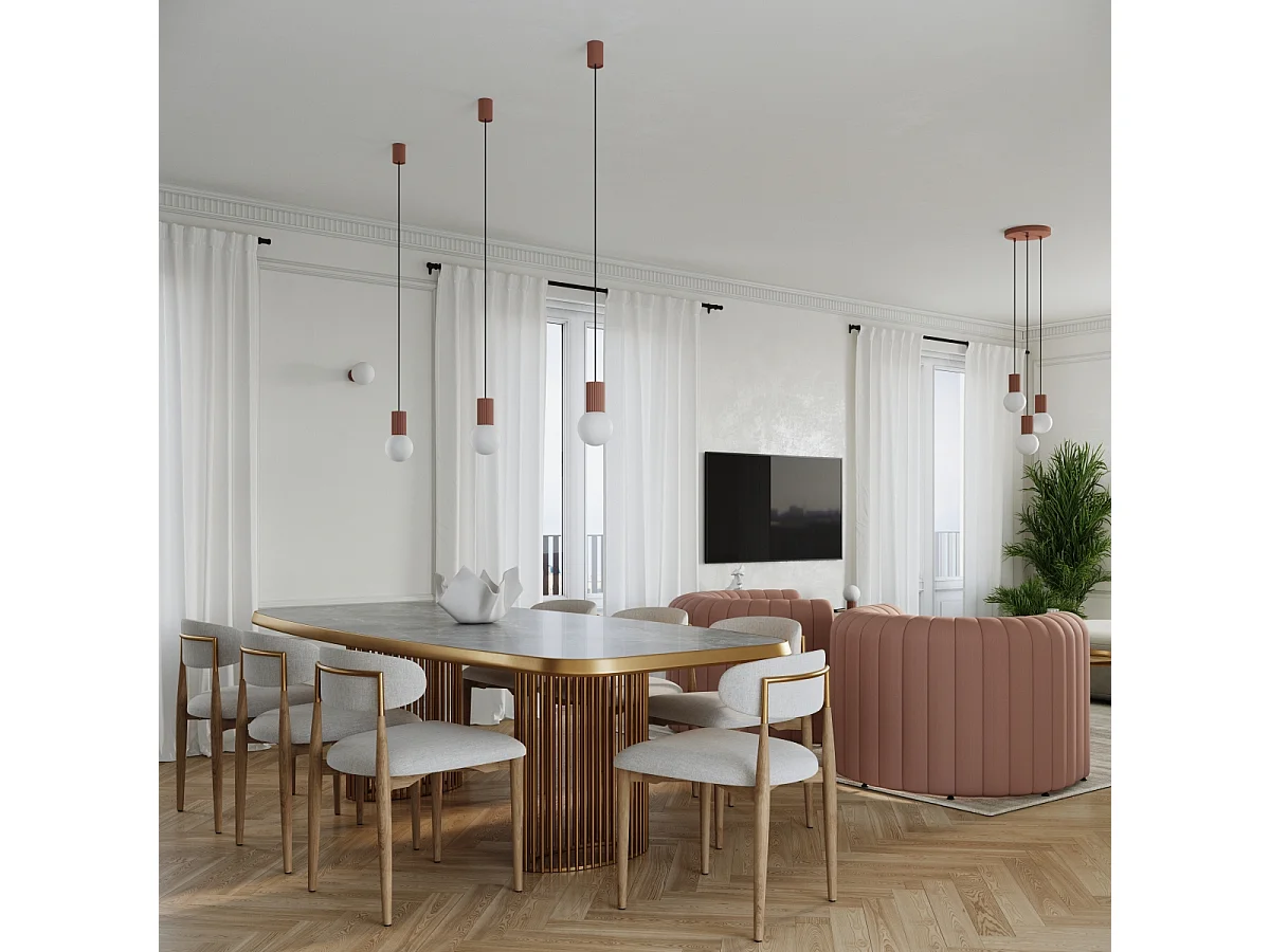 Lampe De Bureau Halo Moderne En Aluminium/Verre - 1 Sources Lumineuses - L.12 X H.19 Cm - Moka