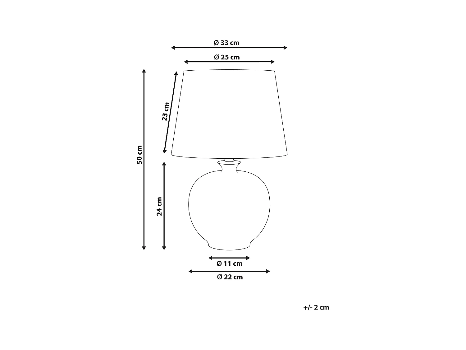 Lampe à poser SILVES Porcelaine Blanc/bleu