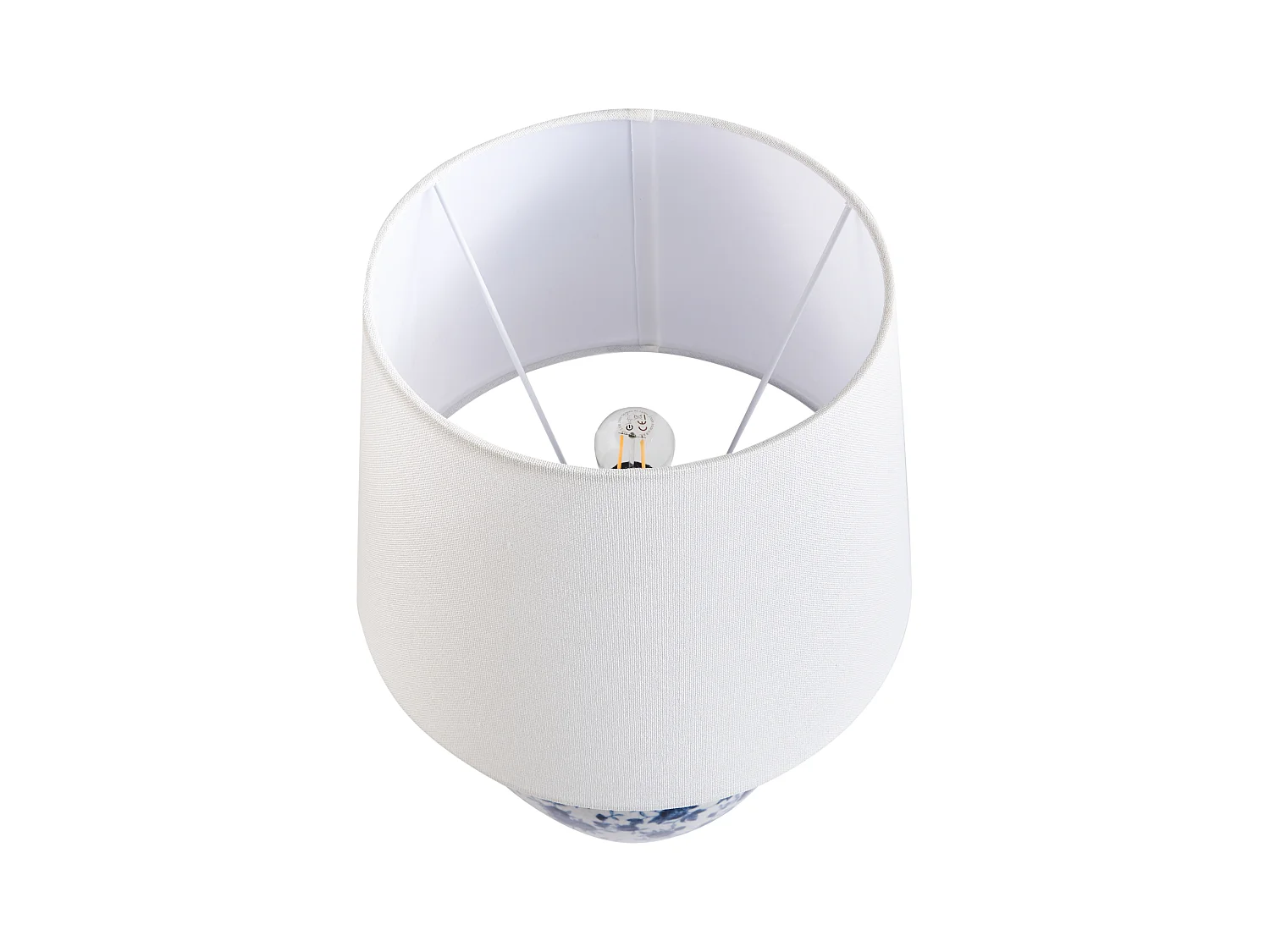 Lampe à poser SILVES Porcelaine Blanc/bleu