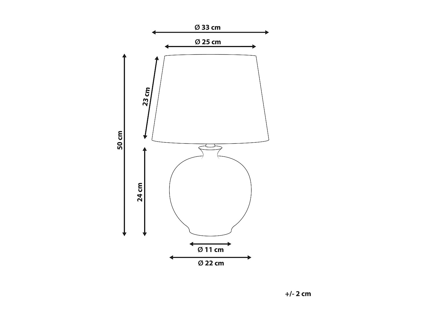 Tischleuchte SILVES Porzellan Weiss / Blau