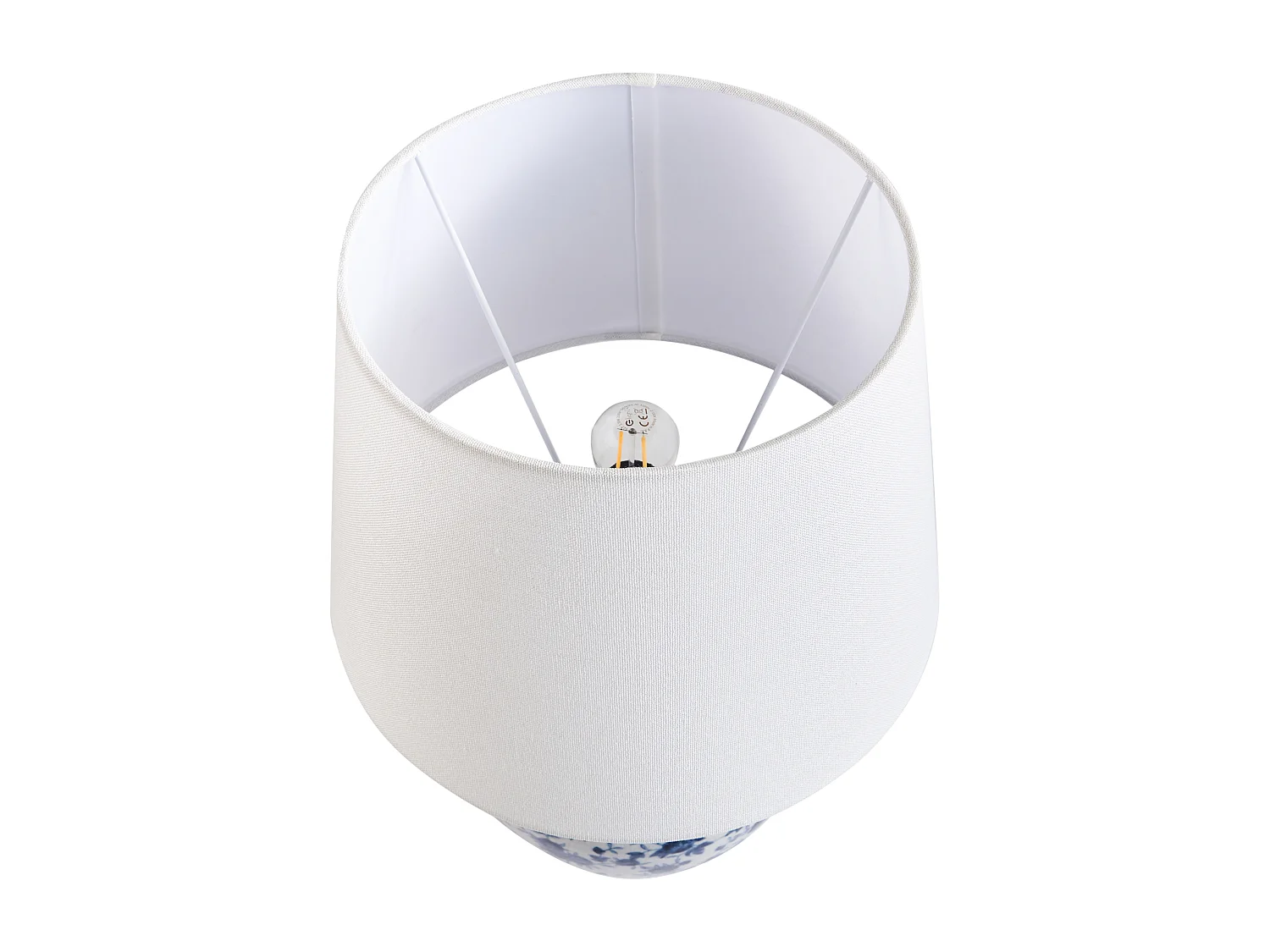 Lampe à poser SILVES Porcelaine Blanc/bleu