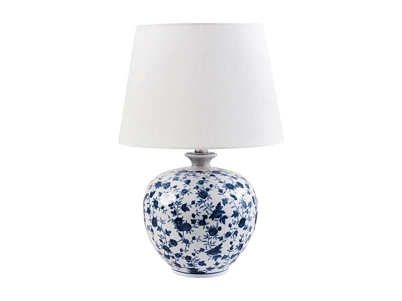 Tischleuchte SILVES Porzellan Weiss / Blau