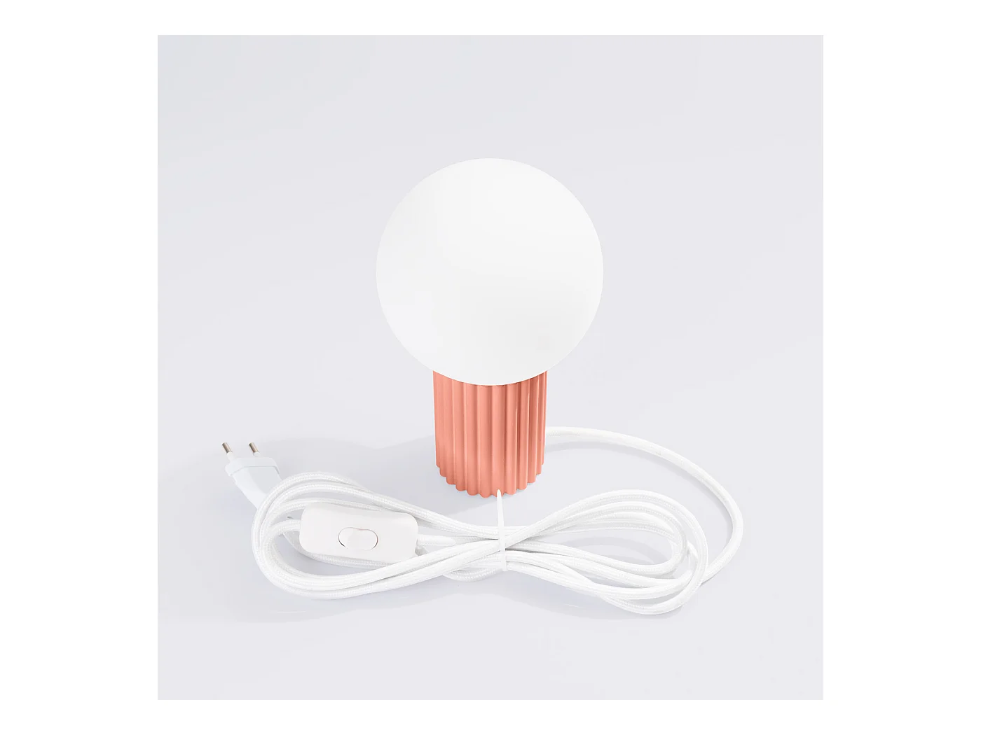 Lampe De Bureau Halo Moderne En Aluminium/Verre - 1 Sources Lumineuses - L.12 X H.19 Cm - Pêche