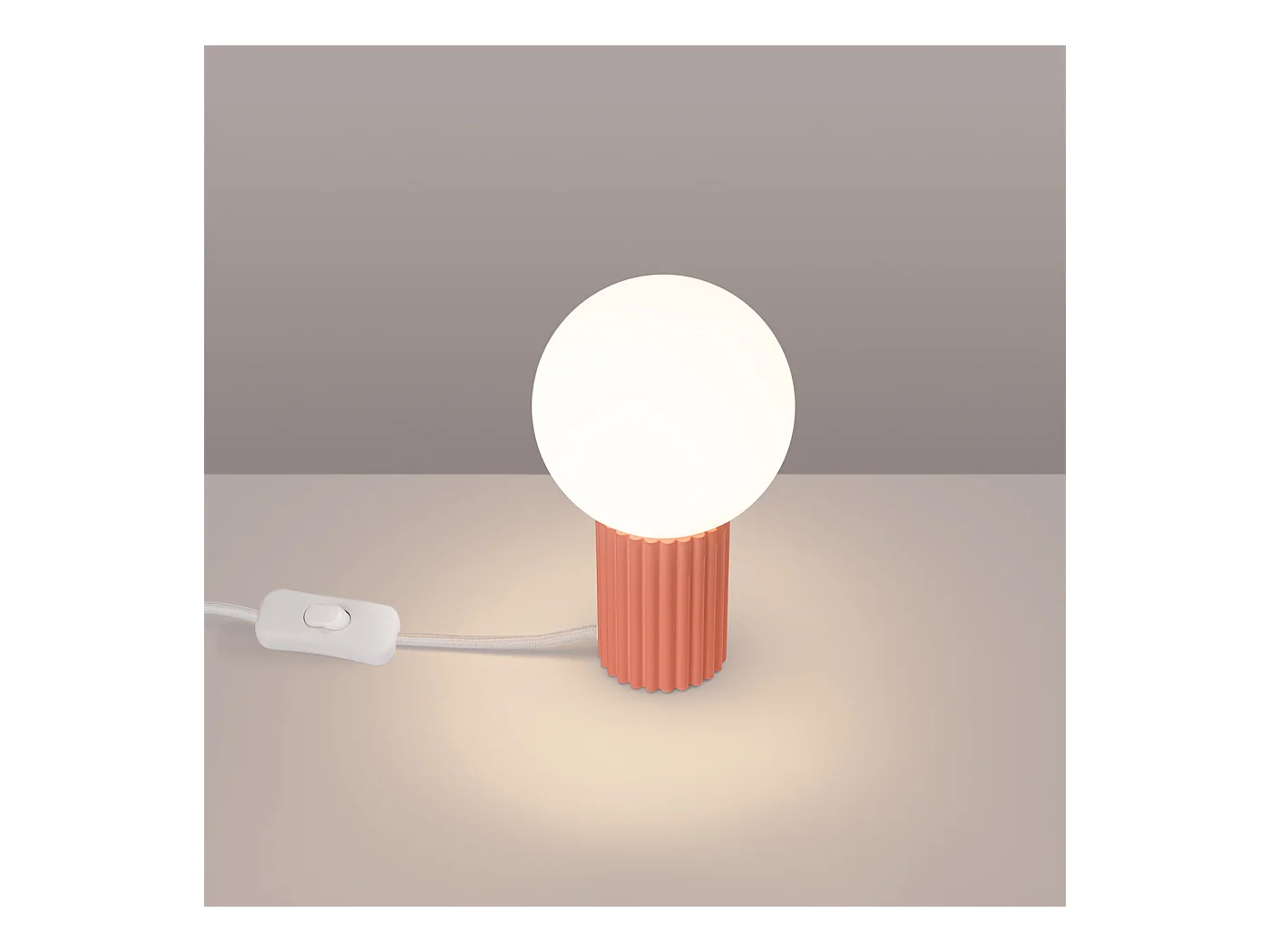 Schreibtischlampe Halo Modern Aus  Aluminium/Glas - 1 Lichtquellen - L.12 X H. Cm - Pfirsich