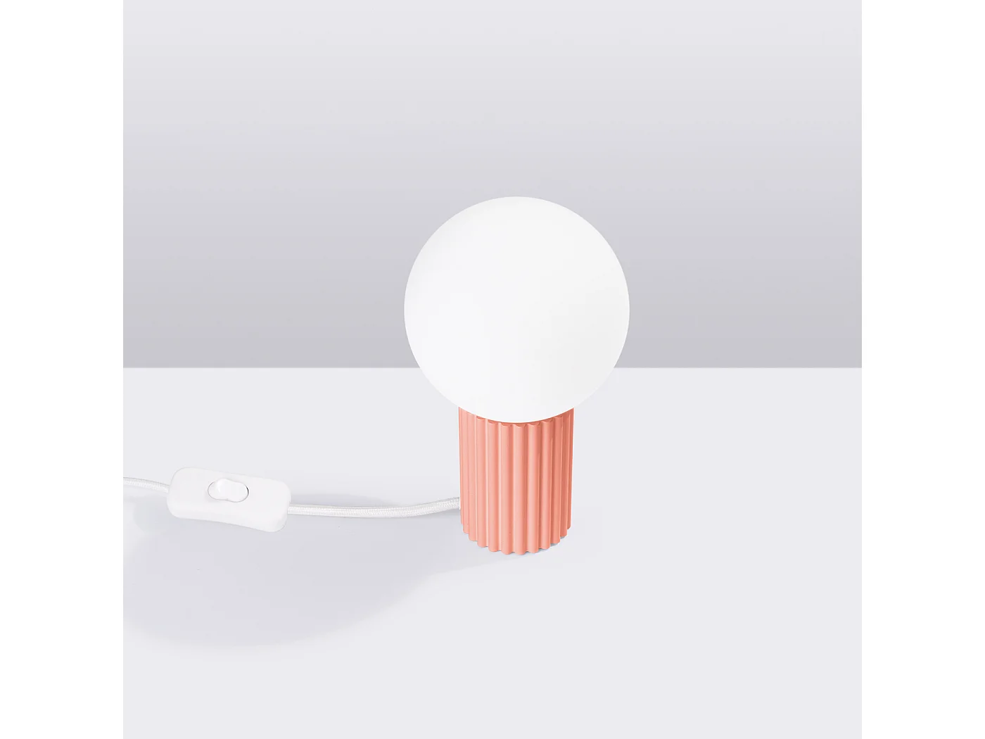 Lampe De Bureau Halo Moderne En Aluminium/Verre - 1 Sources Lumineuses - L.12 X H.19 Cm - Pêche