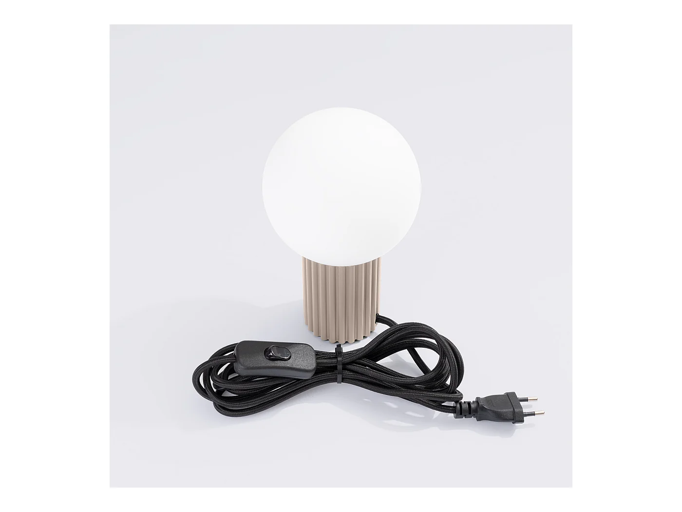 Lampe De Bureau Halo Moderne En Aluminium/Verre - 1 Sources Lumineuses - L.12 X H.19 Cm - Taupe