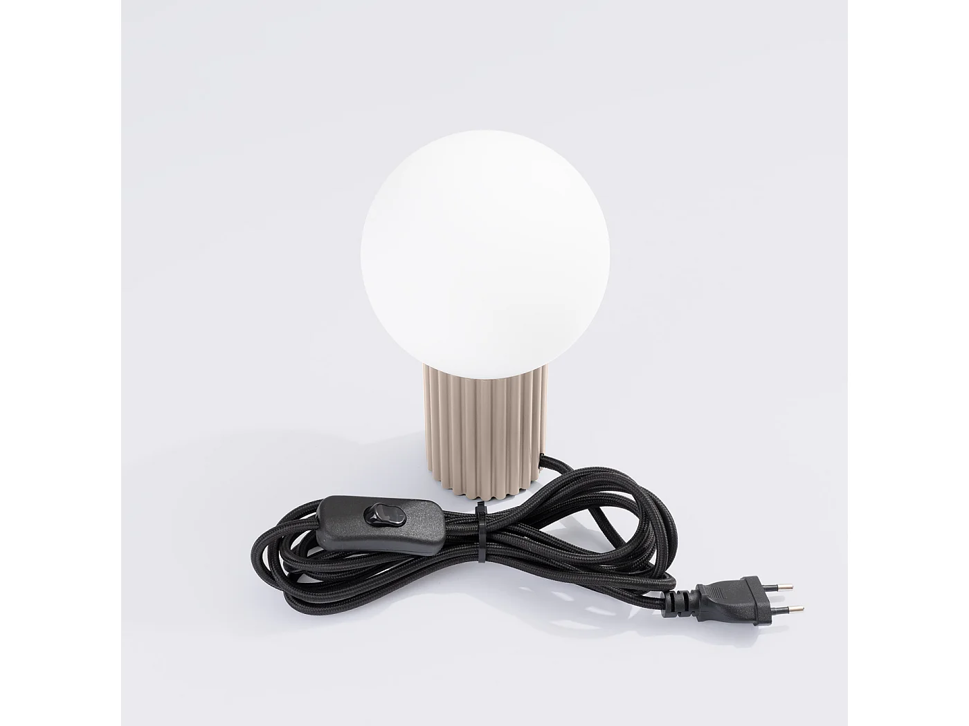 Lampe De Bureau Halo Moderne En Aluminium/Verre - 1 Sources Lumineuses - L.12 X H.19 Cm - Taupe