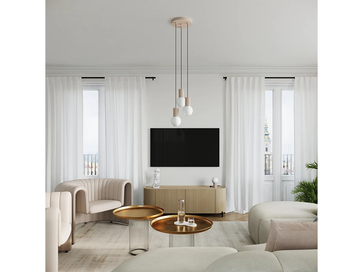 Lampe De Bureau Halo Moderne En Aluminium/Verre - 1 Sources Lumineuses - L.12 X H.19 Cm - Taupe