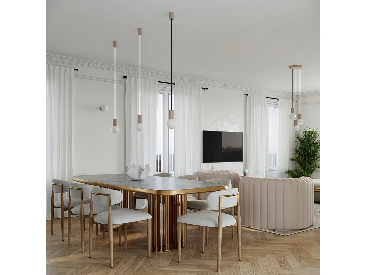 Lampe De Bureau Halo Moderne En Aluminium/Verre - 1 Sources Lumineuses - L.12 X H.19 Cm - Taupe