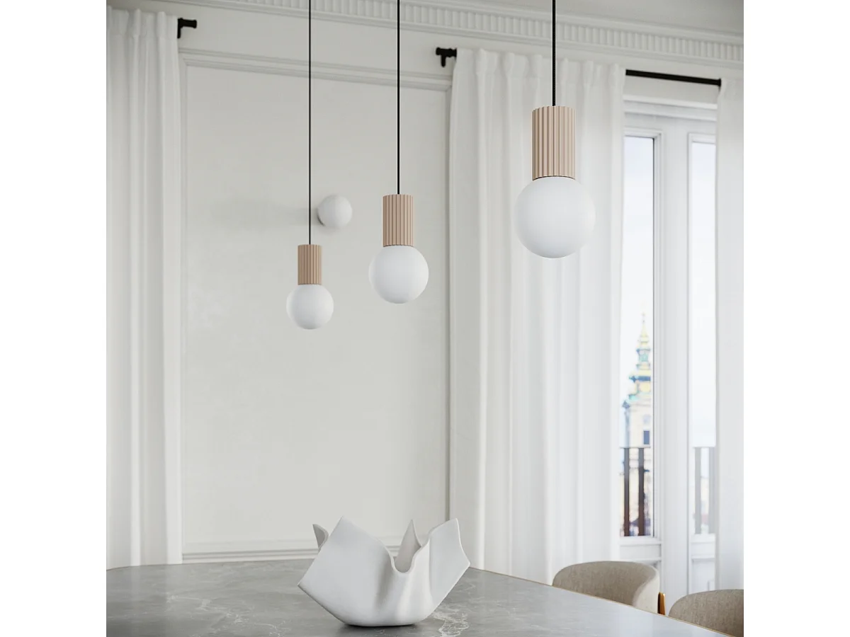 Lampe De Bureau Halo Moderne En Aluminium/Verre - 1 Sources Lumineuses - L.12 X H.19 Cm - Taupe