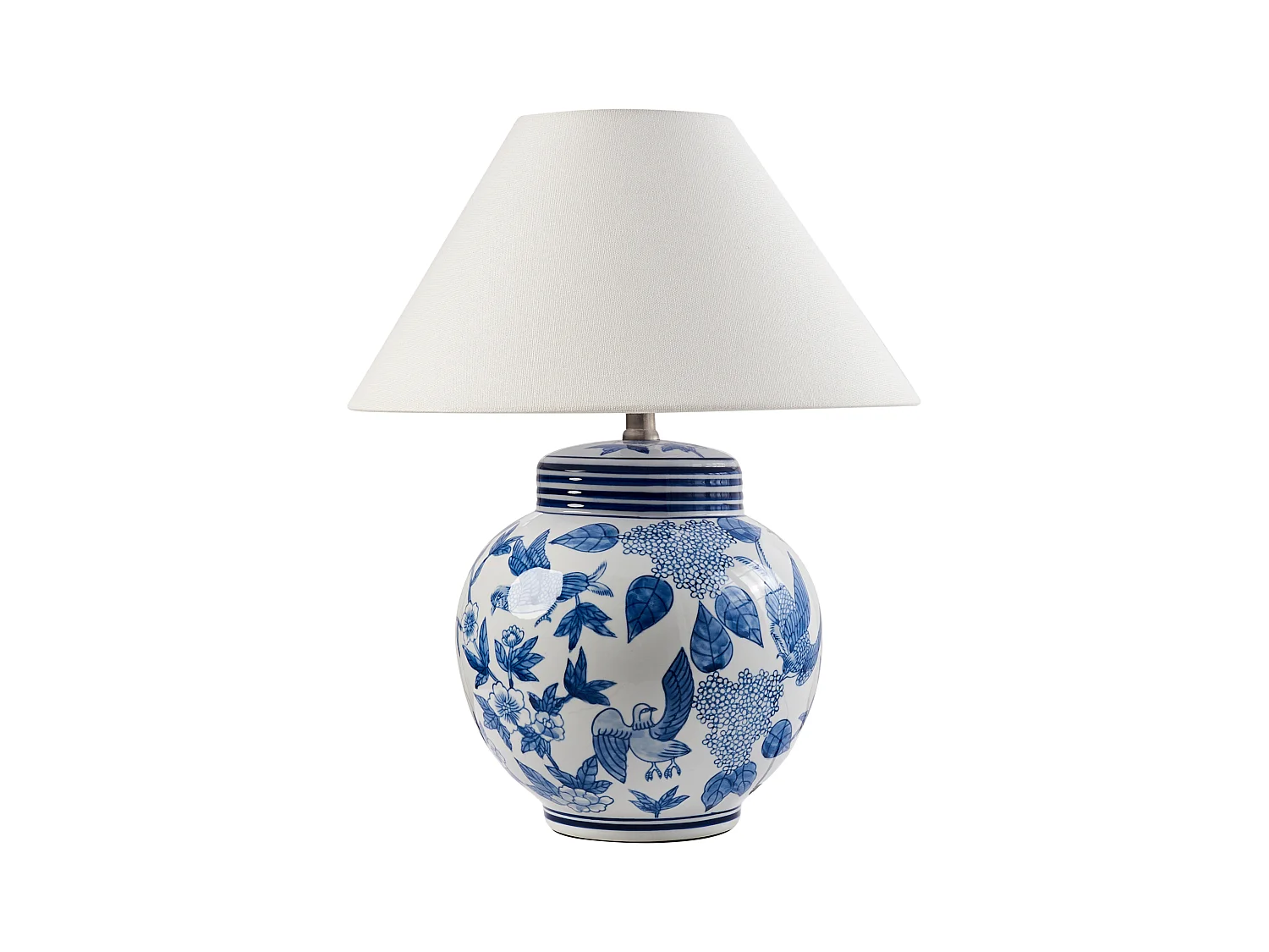 Lampe à poser ARUNCA Porcelaine Blanc/bleu