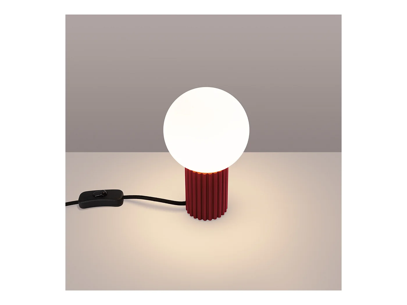 Schreibtischlampe Halo Modern Aus  Aluminium/Glas - 1 Lichtquellen - L.12 X H. Cm - Burgund