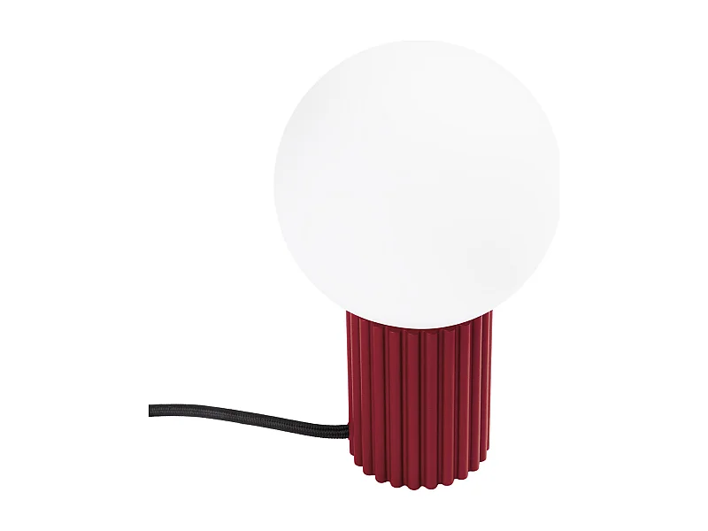 Candeeiro De Mesa Halo Moderno, Alumínio/Vidro - 1 Lichtbronnen - L.12 X H.19 Cm - Borgonha