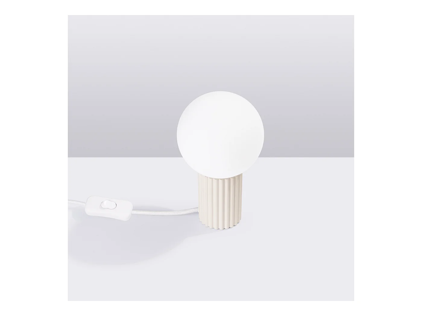 Lampe De Bureau Halo Moderne En Aluminium/Verre - 1 Sources Lumineuses - L.12 X H.19 Cm - Beige