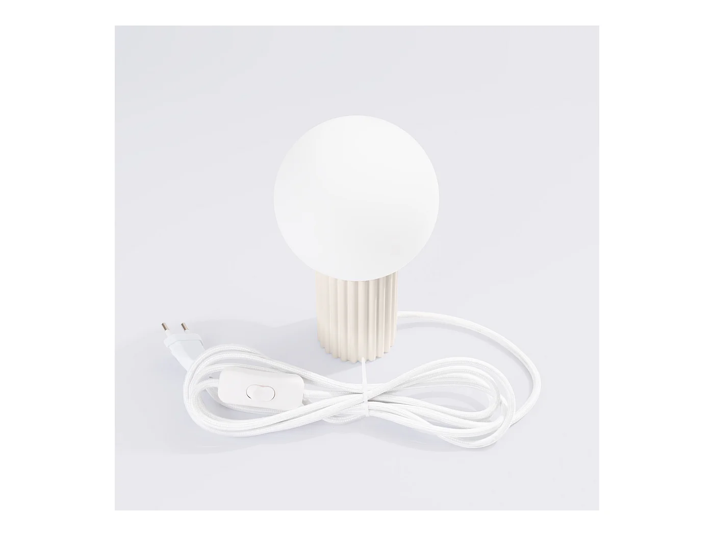 Lampe De Bureau Halo Moderne En Aluminium/Verre - 1 Sources Lumineuses - L.12 X H.19 Cm - Beige