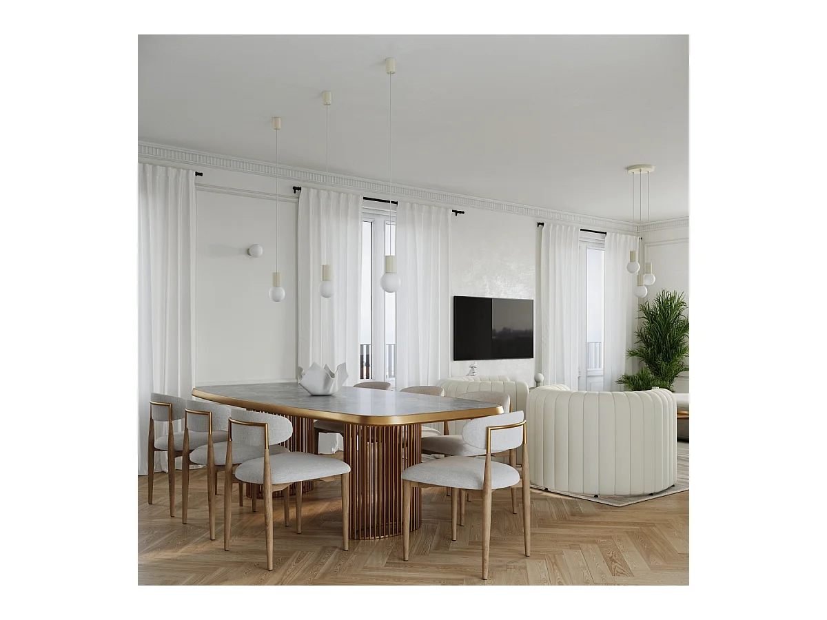 Lampe De Bureau Halo Moderne En Aluminium/Verre - 1 Sources Lumineuses - L.12 X H.19 Cm - Beige