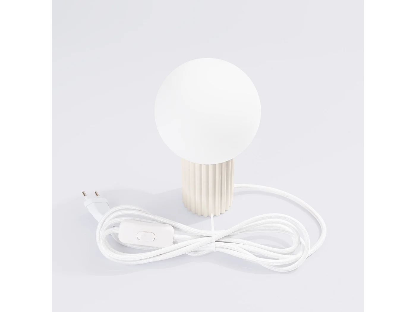 Lampe De Bureau Halo Moderne En Aluminium/Verre - 1 Sources Lumineuses - L.12 X H.19 Cm - Beige