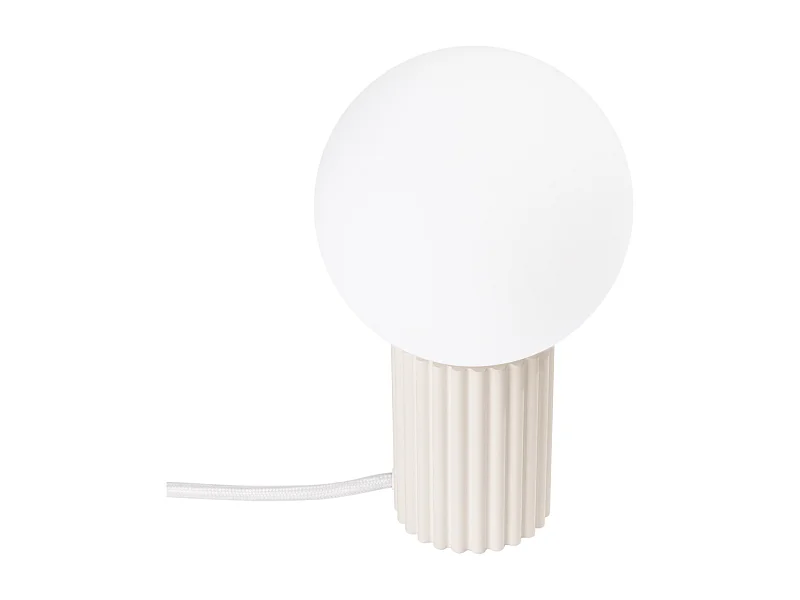 Lampe De Bureau Halo Moderne En Aluminium/Verre - 1 Sources Lumineuses - L.12 X H.19 Cm - Beige