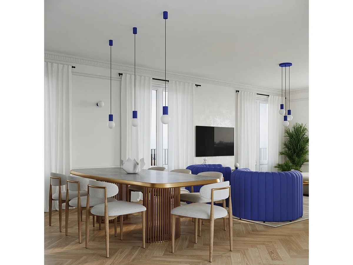 Schreibtischlampe Halo Modern Aus  Aluminium/Glas - 1 Lichtquellen - L.12 X H. Cm - Ultramarin