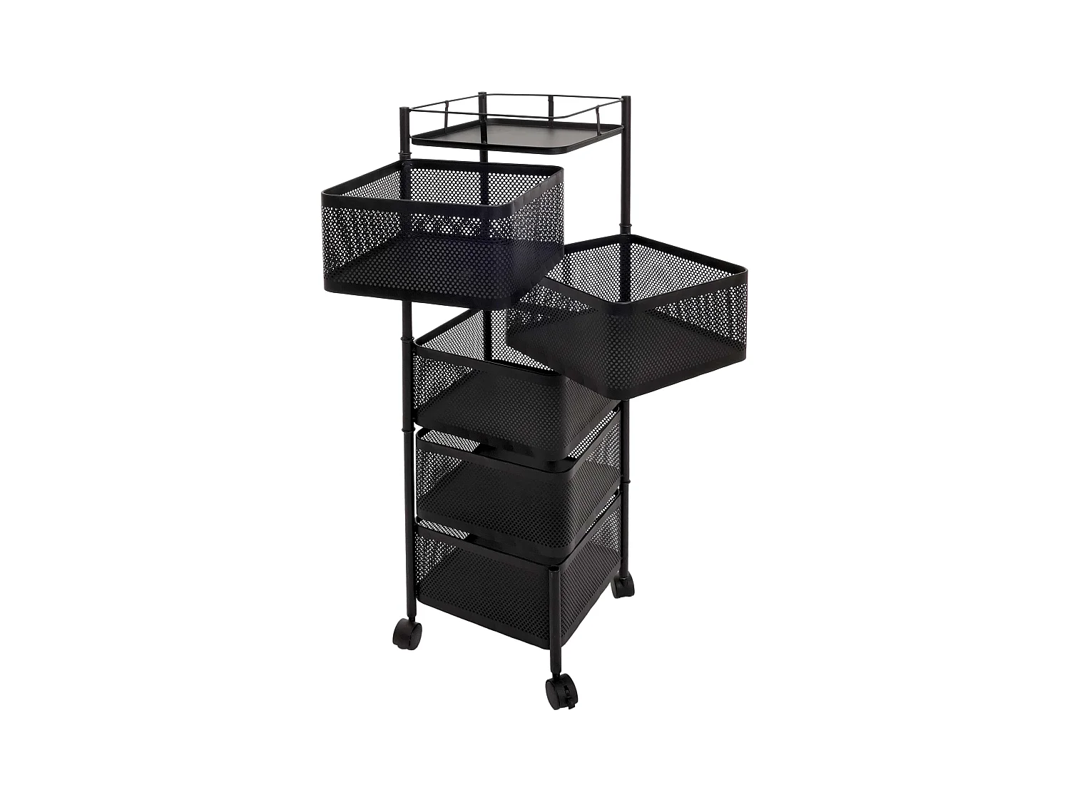 Étagère roulante MCW-N52,  noir